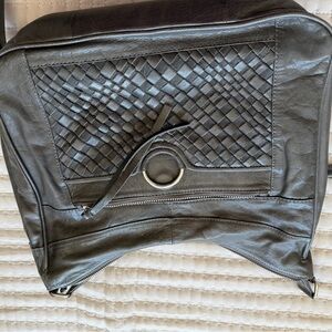 Day & Mood Grey Leather Woven Detail Bag